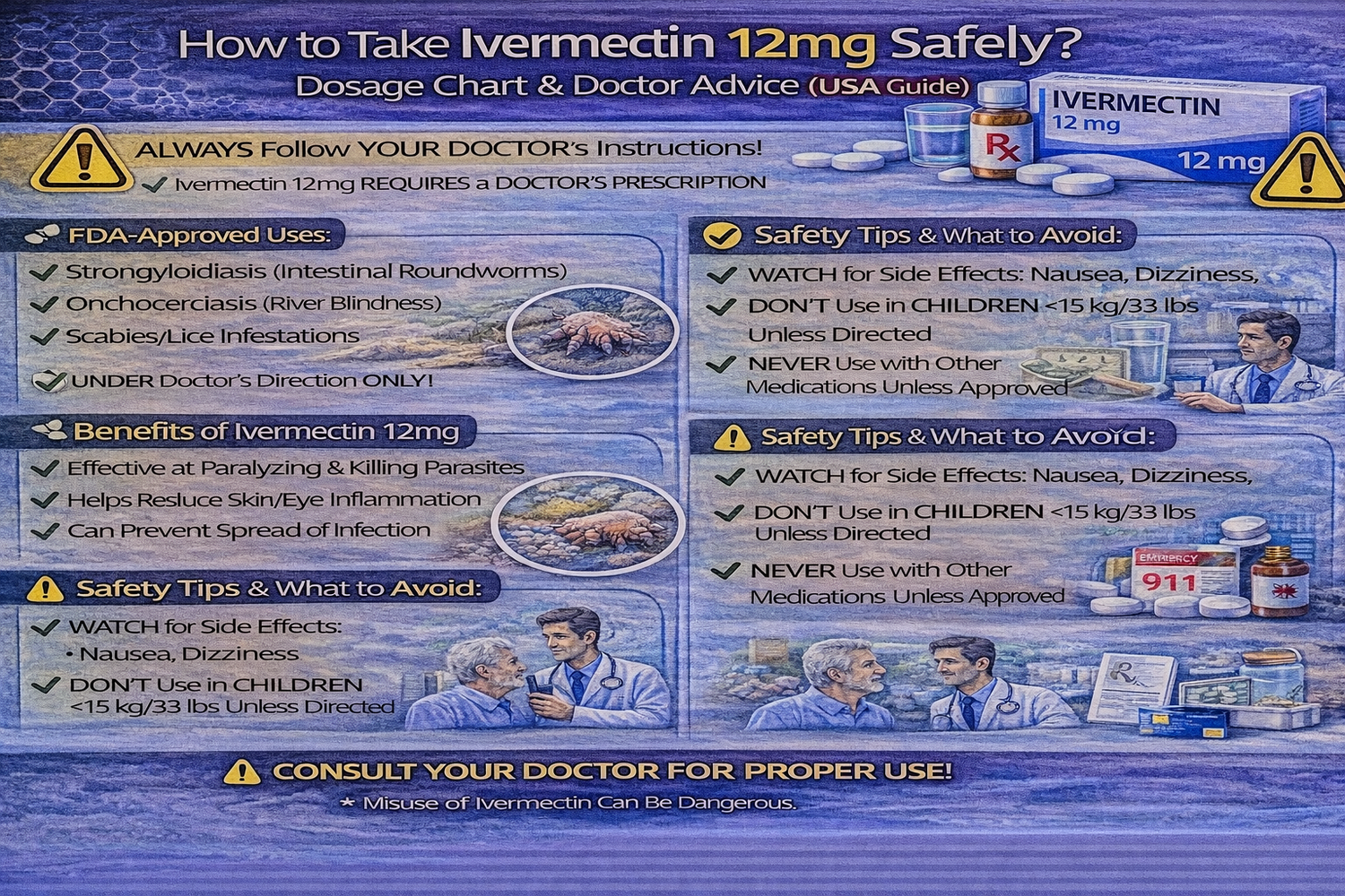 Ivermectin 12mg dosage guide by body weight for adults in the USA