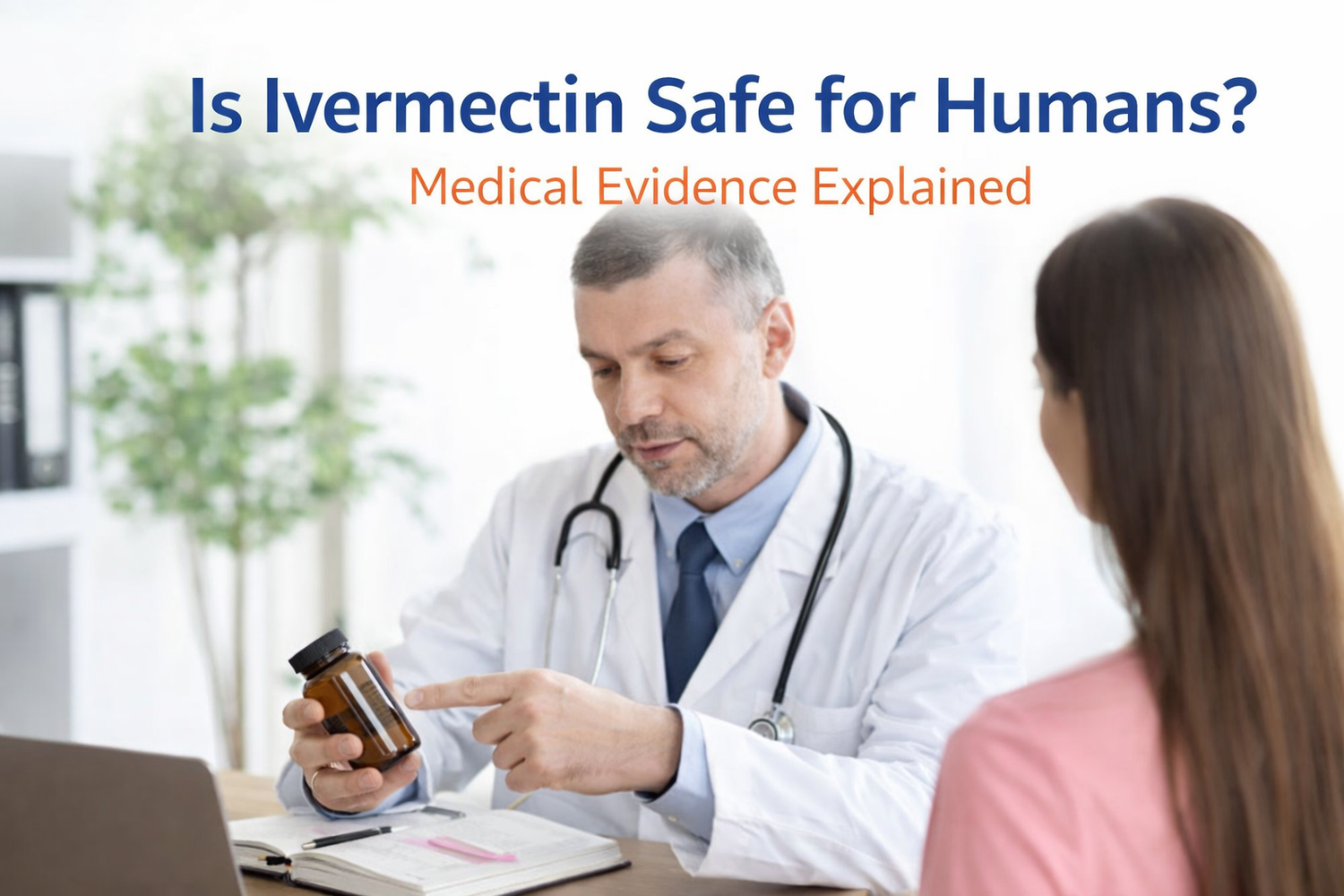 Doctor explaining ivermectin safety and approved medical use in humans