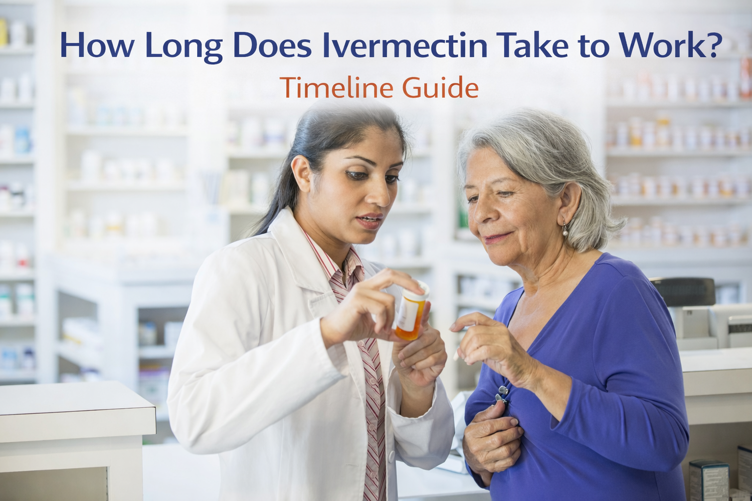 Doctor explaining how long ivermectin takes to work and treatment timeline