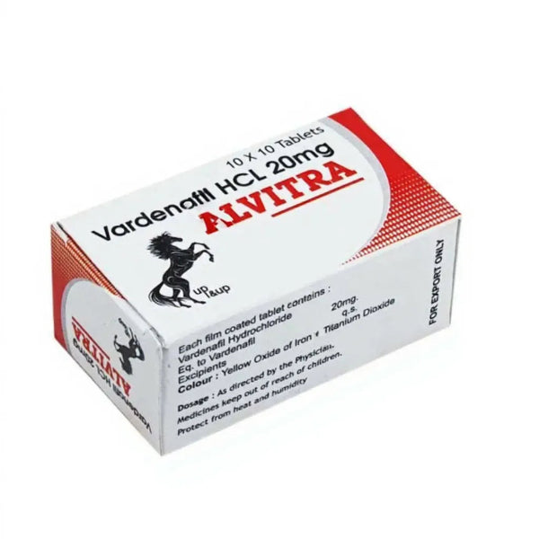 Alvitra 20mg Vardenafil tablets for erectile dysfunction