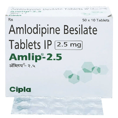 Amlip 2.5 mg Amlodipine tablet – low‑dose calcium channel blocker for blood pressure and angina control