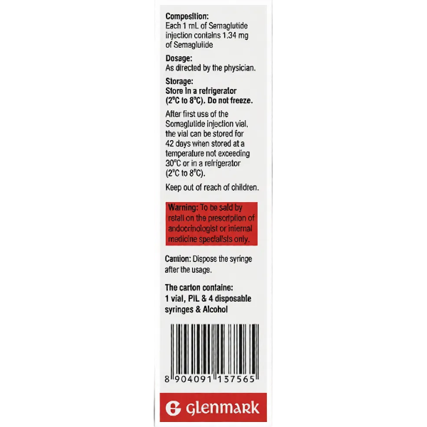 Glipiq 1mg injection for semaglutide maintenance dose in type 2 diabetes management and sustained weight loss therapy