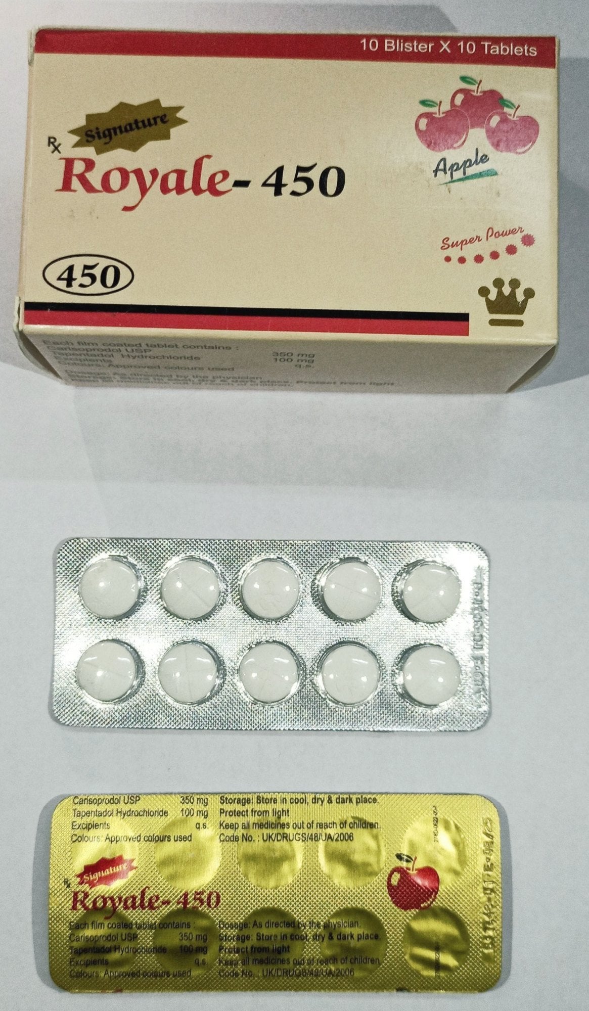 Royale 450 mg Tablets – Carisoprodol & Tapentadol Combo for Muscle and Pain Relief – Global Medship