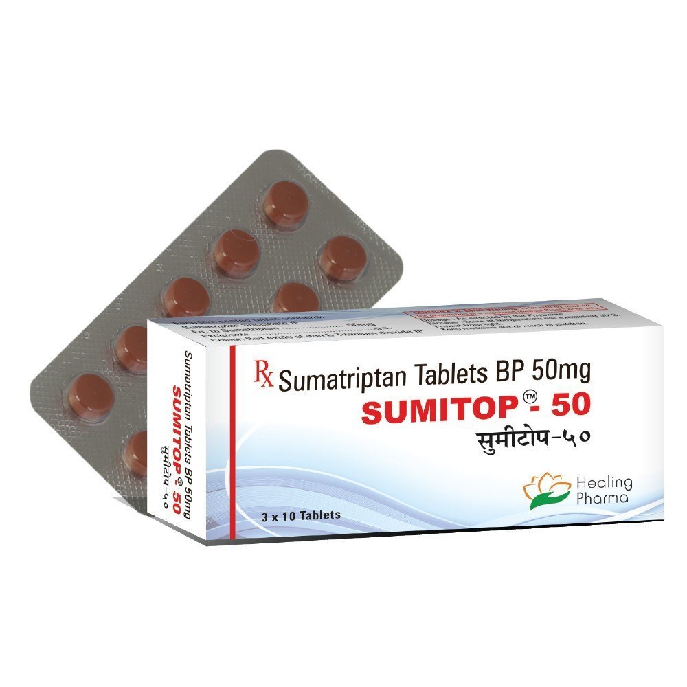 Sumitop 50 mg Tablets – Sumatriptan for Fast Migraine Relief – Global Medship