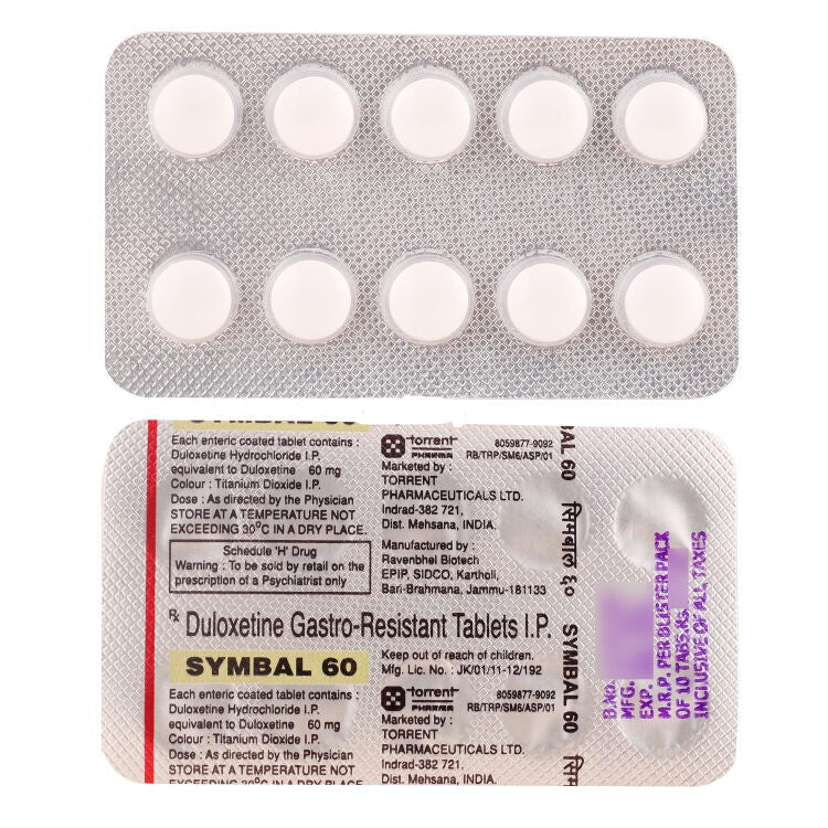 Symbal 60 mg Duloxetine Capsules – SNRI for Nerve Pain, Depression & Anxiety – Global Medship