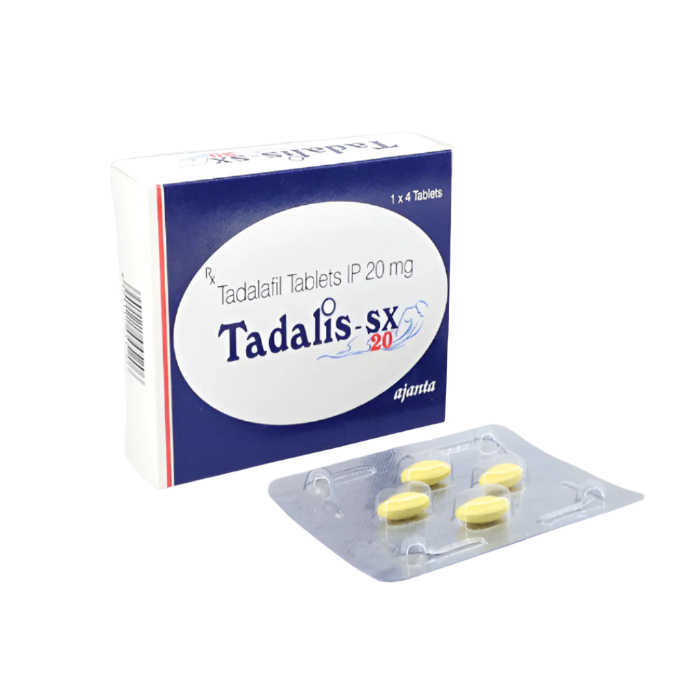 Tadalis SX 20mg Tadalafil Tablets with box and 4-tablet blister  – Global Medship USA
