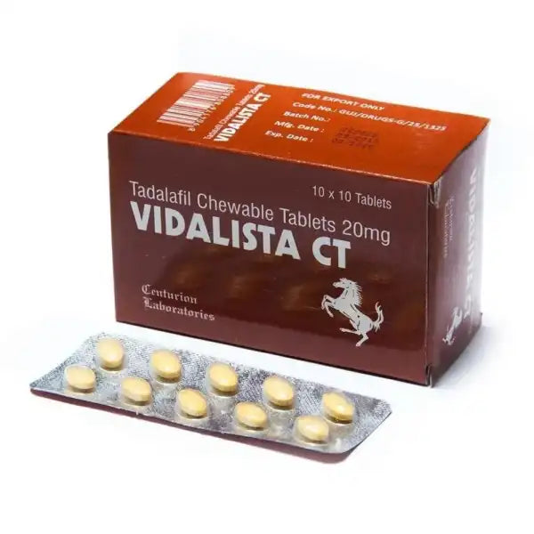 Vidalista CT 20 Tadalafil Chewable Tablets 20mg by Centurion Laboratories