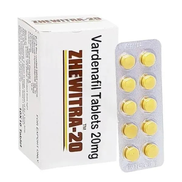 Zhewitra 20 mg vardenafil tablets used for erectile dysfunction